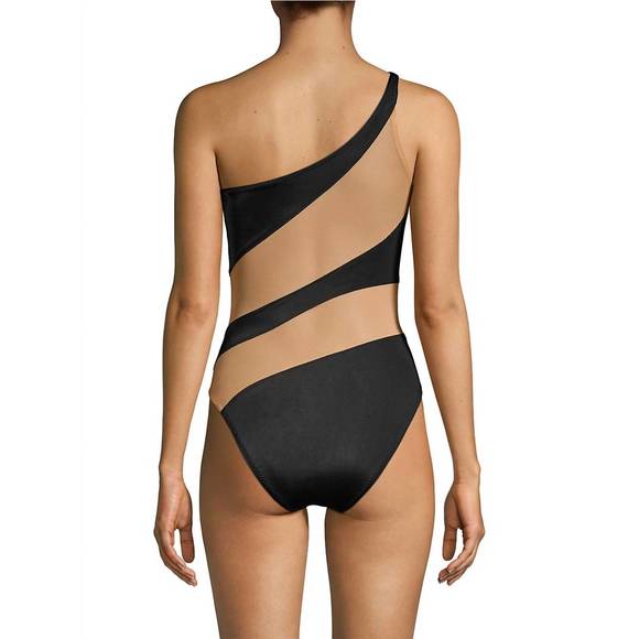 NEW NORMA KAMALI snake mesh mio swimsuit in black - Picture 2 of 3